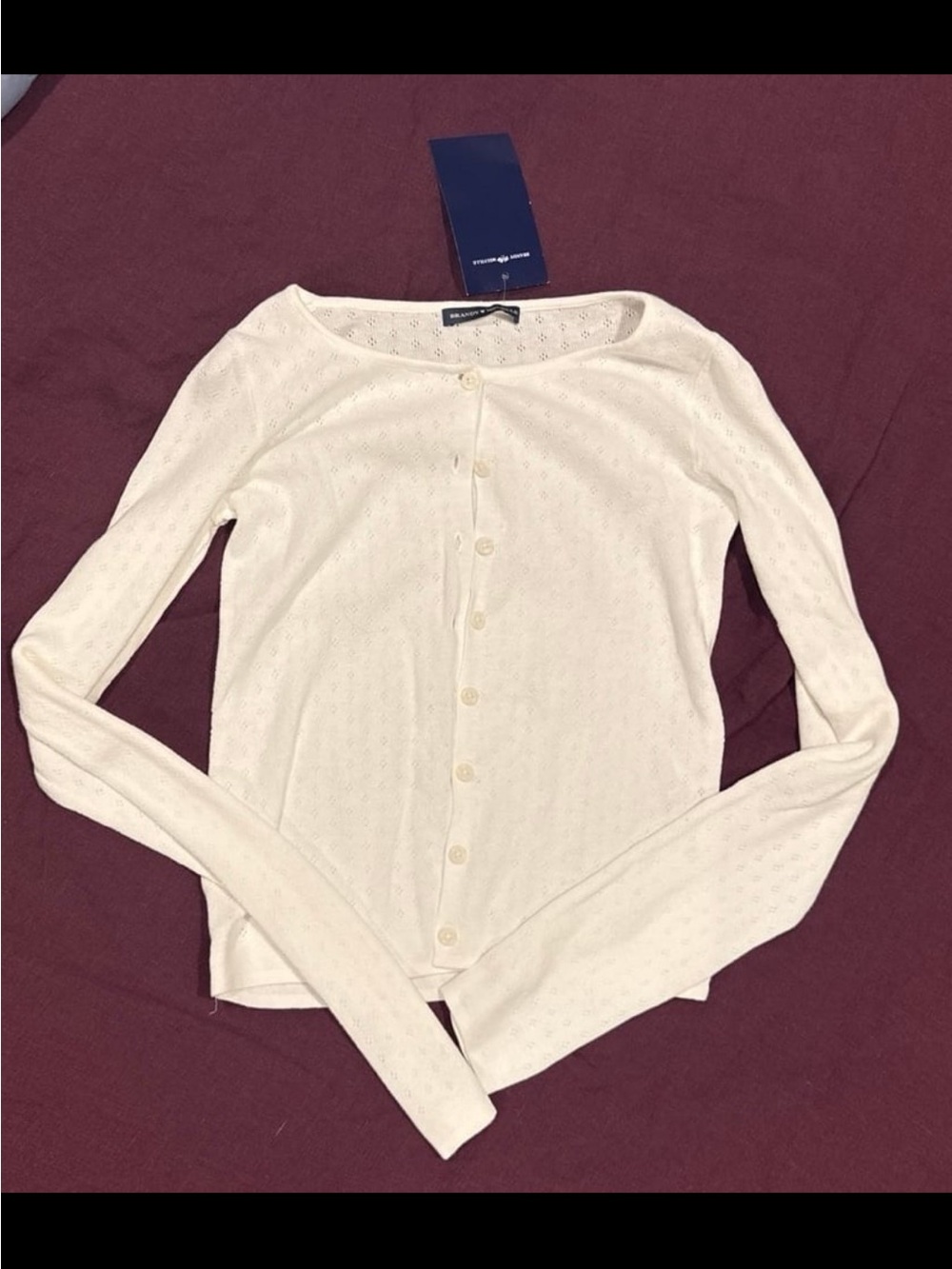 Pointelle Knit Brandy Sweater Cardigan